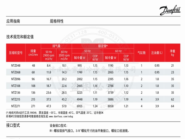 美优乐压缩机NTZ低温制冷压缩机电子样本PDF下载